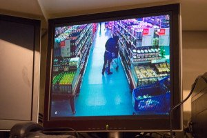 Security camera in supermarket