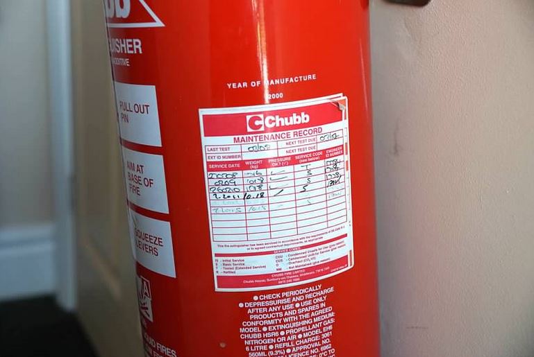 Fire extinguisher needs servicing