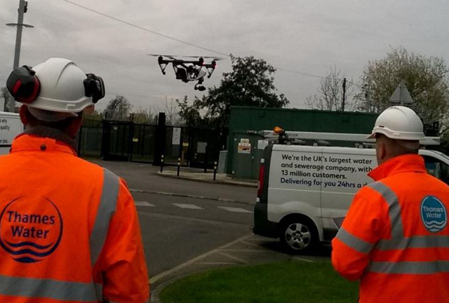 Thames Water has deployed drones to save workers from undertaking dangerous jobs and potentially save thousands of pounds in scaffolding and other costs.