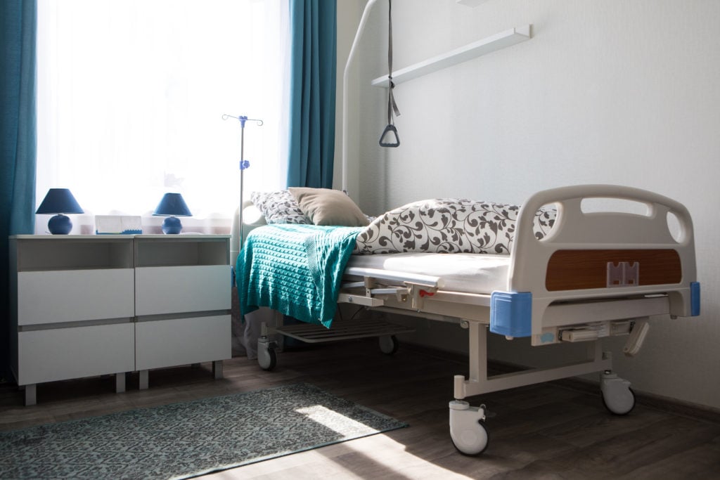 Interior room nursing home, furniture for people with disabilities